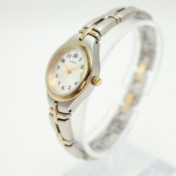 Fossil F2 Two Tone Womens 23mm Round Date Watch 6" Bracelet ES9439 w New Battery - Picture 8 of 12